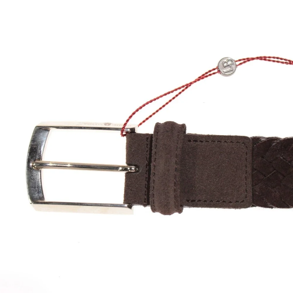 Luciano Barbera NWT Lined Braided Belt Size 95 (~US 34) in Brown Suede Leather